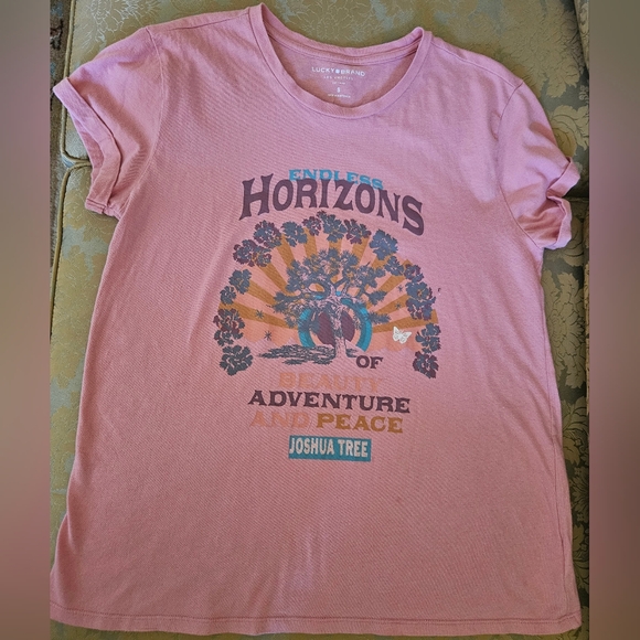 Lucky Brand pink Horizon tee shirt NWOT - Picture 4 of 10